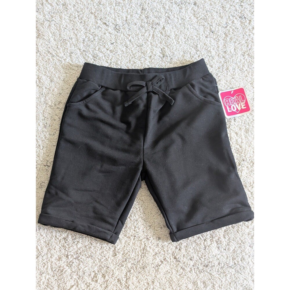 Girls Soft Black Bermuda Shorts 10-12 NEW